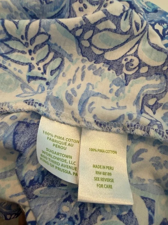 Lilly Pulitzer Blue & White Paisley-Print Button Down Shirt - Picture 4 of 4